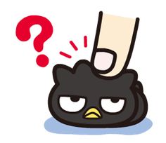 an angry black bird with a question mark on it's head