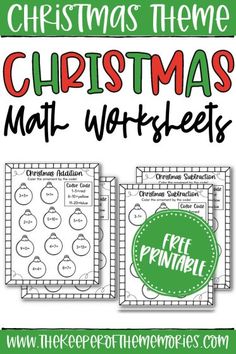 christmas themed math worksheets for kids to help them practice the wording and writing skills