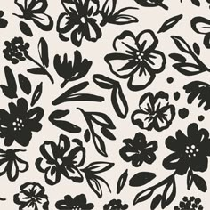 a black and white flower pattern is shown