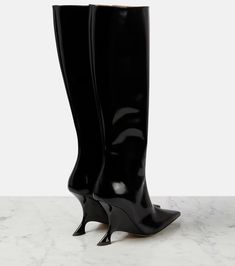 Rocket leather knee-high boots in black - Bottega Veneta | Mytheresa Bottega Veneta Boots, Leather Knee High Boots, High Leather Boots, Pointed Toe Boots, Croc Leather, Knee High Leather Boots, Fashion Deals, Pointed Toe Shoes, Brown Leather Boots