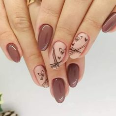 Easy Nail Polish Designs, Accent Nail Designs, Nagellack Trends, February Nails, Fall Gel Nails, Trendy Nail Art Designs, Pretty Nail Art, Nail Art Ideas