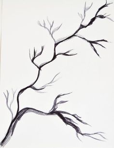 a drawing of a tree branch with no leaves