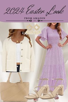 Affordable Easter look for 2024 that is modest and classy and includes neutral closet staples perfect for any Spring Capsule. Neutral Closet, Mom Wardrobe, Spring Capsule, Mom Fashion, Closet Staples, Spring Dress, Open Front Cardigan, Staple Pieces, Mom Style