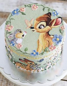 a cake decorated with an image of thump and thump the rabbit on top of it