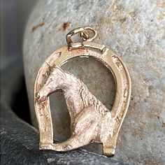 14 Karat Gold, Lucky Horseshoe With Horse Inside The Horse Show Where Is 3.3 G. Lucky Horseshoe, Horse Show, Horse Coloring, Show Horses, The Horse, Womens Jewelry Necklace, Vintage Jewelry, Jewelry Necklaces, Horses