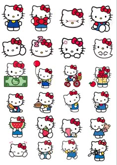 the hello kitty stickers are all different colors