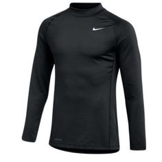 the nike men's long sleeve top is black