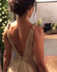 A-line Gold Sequin Empire Prom Dress Long 2020 Sweep Train – Pgmdress Glittering Dress, Formal Dance Dresses, Evening Dress Long, Gaun Fashion, Sequin Prom Dress, Backless Prom Dresses, A Line Prom Dresses