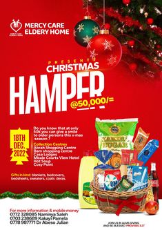 a christmas hamper advertises for the holiday season