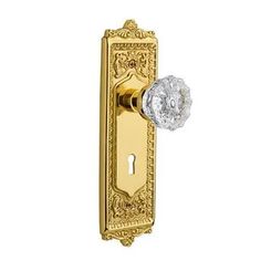 Nostalgic Warehouse Egg & Dart Privacy Interior Door Set With Crystal Knob - With Keyhole Burgundy Door, Neo Classical Architecture, Crystal Door Knob, Crystal Door Knobs, Brass Knob, Privacy Door, Neo Classical, Crystal Knobs, Door Sets