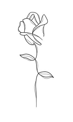 a single rose drawn in black and white on a white background with the word love written below it