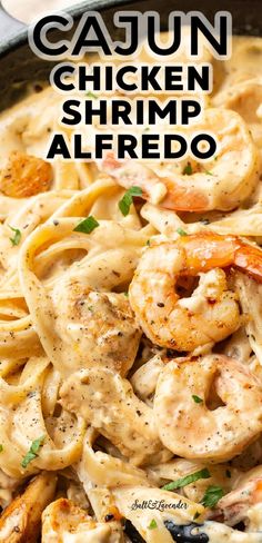 this cajun chicken shrimp alfredo is an easy and delicious dinner that's ready in less than 30 minutes