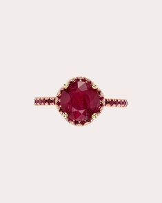 Edward Avedis Astra Ruby Ring | OLIVELA Celestial Ruby Ring, Ruby Halo Ring, Gemvara Ring, Radiant Ring, Gold Designs, Los Angeles Usa, Ruby Ring, Halo Rings, Gold Design