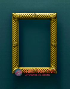 a gold frame with the words euro free cnd on it in front of a green background