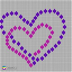 a cross stitch pattern with hearts in the middle