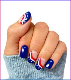 Dodger Nails, American Flag Nails, Patriotic Nails Design, Planet Nails, Mail Designs, Flag Nails, America Nails, Patriotic Nails