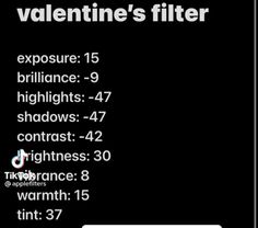 an iphone screen with the text valentine's filter