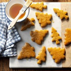 some cookies and a cup of tea on a table