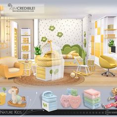 This set was formerly released in November 2017 as premium set at our website. Due to EA's newest rules, from now on this set will be available exclusively here at TSR. Nature Kids Room, Nature Nursery, Lotes The Sims 4, Die Sims 4, Cc Furniture, Sims Building