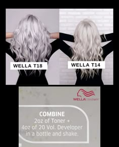 Toner For Gray Hair, T35 Wella Toner Before And After, T18 Wella Toner Before And After, Wella T14 Before And After, Wella T18 Before And After, T14 Toner Before And After, Hair Color Formulas Wella, Blonde Toners