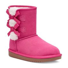 Keep your little fashionista cozy and warm with these girls' short faux-fur boots from Koolaburra by UGG. Click this FOOTWEAR GUIDE to find the perfect fit and more!Keep your Koolaburra by UGG boots clean with their care kit.BOOT FEATURESBow accents Treaded soleBOOT CONSTRUCTIONSuede upperFaux-fur lining TPR outsoleBOOT DETAILSRound toeSlip-on Padded footbed6-in. shaft10.75-in. circumference Size: 3. Color: Bright Pink. Gender: female. Age Group: kids. Ugg Size Chart, Short Winter Boots, Raspberry Rose, Koolaburra By Ugg, Short Boot, Faux Fur Boots, Kids Uggs, Care Kit, Fur Boots