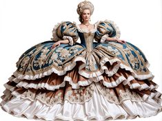 Full length by dodoman - Playground 18th Century Gown, Poofy Dress, Fairytale Gown, Rococo Fashion, Angel Artwork, Queen Of England, Victorian Clothing, Historical Dresses, Dog Dresses