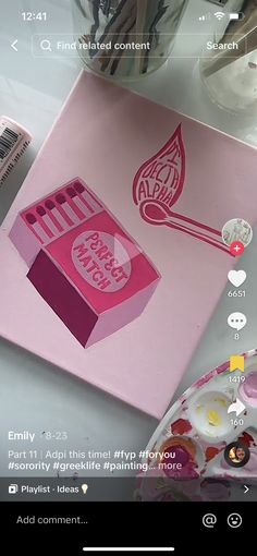 an image of a pink box on a table