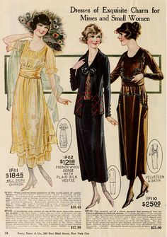 Ladies Dresses - Winter 1919/20 1969 Fashion, 20s Party, Fashion Illustration Vintage, Three Women, Period Outfit