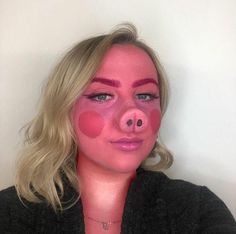 Peppa Pig Makeup, Pig Face Paint, Pig Makeup, Mystique Costume, Pig Halloween, Pig Costumes, Pig Face, Pig Nose, Face Painting Easy