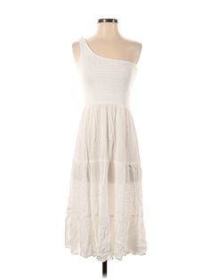 Becca Casual Dress Size: Small Ivory Dresses - used. 100% RAYON, Midi, One Shoulder, Midi/Calf Length, Sleeveless | Becca Casual Dress: Ivory Dresses - Size Small Ivory Dresses, Casual Dresses For Women, Casual Dress, Casual Dresses, One Shoulder, Women Handbags, Womens Dresses, Handbags, Dresses