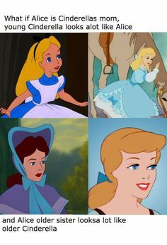 the four princesses from disney's animated movie, which are in different stages of being