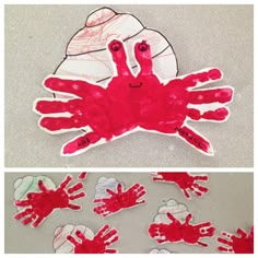 handprints made to look like red hands