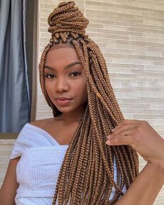 Light Brown Box Braids Individual Braids Hairstyles, Brown Box Braids, Individual Braids, Beautiful Braids