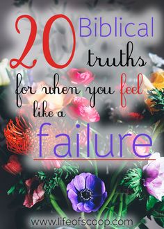 Are you feeling like a failure? I think we all have days of feeling defeated before we even get out of bed. There is Biblical truth for overcoming failure! Read here for 20 truths from the Bible and live empowered as a child of God! Bible Guide, Feeling Defeated, Biblical Truths, Sacred Scripture, Search Google, Godly Life, Get Closer To God, Get Out Of Bed, Christian Devotions