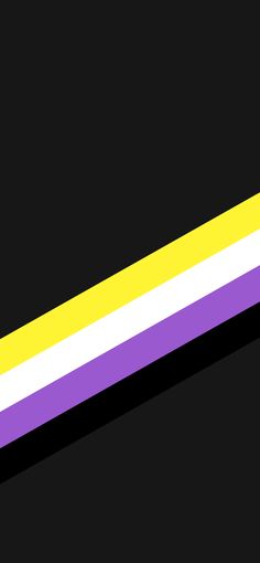 a purple, yellow and white stripe on a black background