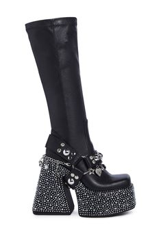 Dolls Kill Boots, Bratz Shoes, Dollskill Shoes, Shop Dolls, Bratz Boots, Boots And Socks, Platform Boots Outfit, Chunky Platform Shoes, Platform Knee High Boots