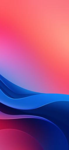 an abstract blue and pink background with wavy lines on the bottom right side, as well as waves in the middle