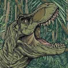 an image of a dinosaur in the jungle