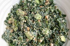 Happy Hormone Vegan Lemon Kale Caesar Salad - Upbeet & Kaleing It Hormone Salad, Kale Cesar, Kale Cesar Salad, Cookie Dough Yogurt, Broccoli Feta, Lemon Kale, High Protein Yogurt, Maple Sweet Potatoes, Baked Kale