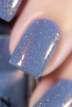 Dusk To Dawn Bright Summer Acrylic Nails, Wedding Nail Polish, Toenail Designs, Gel Nails At Home, Holographic Nail Polish, Nail Colours, Blue Nail, Summer Acrylic Nails, Holographic Nails