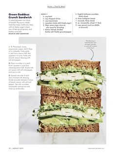 an image of a sandwich with avocado and other ingredients on it, including bread