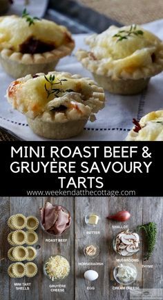 Mini Tarts, Roast Beef, Small Bites, Party Foods, Yummy Appetizers, The Cottage