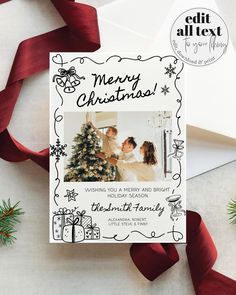 a christmas card with an image of two women