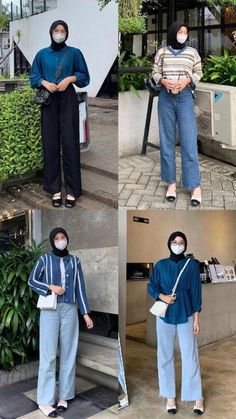 Kuliah Outfit Hijab, Ootd Hijab Casual Jeans, Hijab Outfit Jeans, Casual Outfits Hijab, Kuliah Outfit, Style Hijab Casual, Kemeja Denim, Fashion Outfits Hijab