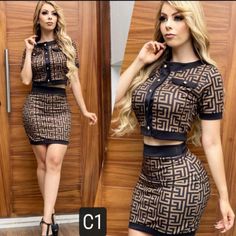 Measurements Are From Armpit To Armpit 22in And Length Is 15in Skirt Is Waist 16in Length 17in Nwot Brand New Never Been Worn Trendy Fitted Brown Set, 2 Piece Skirt, 2 Piece Skirt Set, Skirt Sets, Black And Brown, Skirt Set, Pencil Skirt, Womens Skirt, Brand New