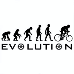 the evolution of cycling is shown in black and white