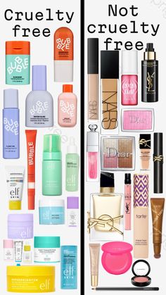 These are not all of the cruelty free and not cruelty but these are just some of them I hope this helps Kids Skin Care, Back To School Makeup, Preppy School Supplies, Teen Trends, Eye Makeup Designs, School Makeup, Everyday Hacks, Skin Care Items, No Eyeliner Makeup