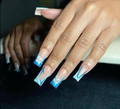 Summer Nails Black, Summer Nails Black Women, Med Nails, Nail Inspo Square, Acrylic Nails Blue, Nails Black Women, Nails Packaging, Short Coffin Nails Designs, 3rd December