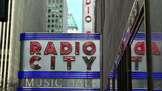 the radio city music hall sign in new york city