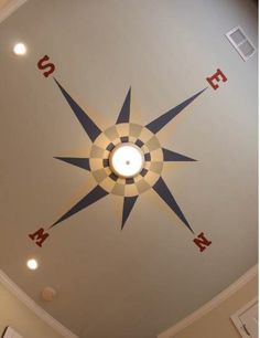 an image of a ceiling with a compass design on the ceiling and words below it